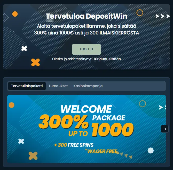 DepositWin Casino bonus