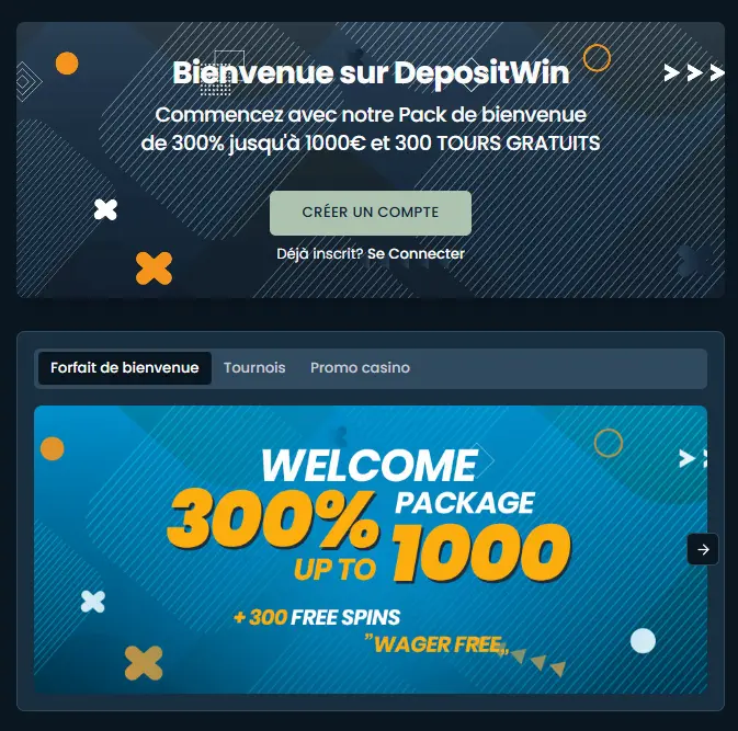 DepositWin Casino bonus