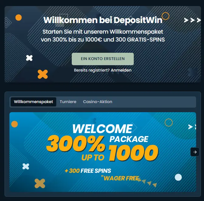 DepositWin Casino bonus